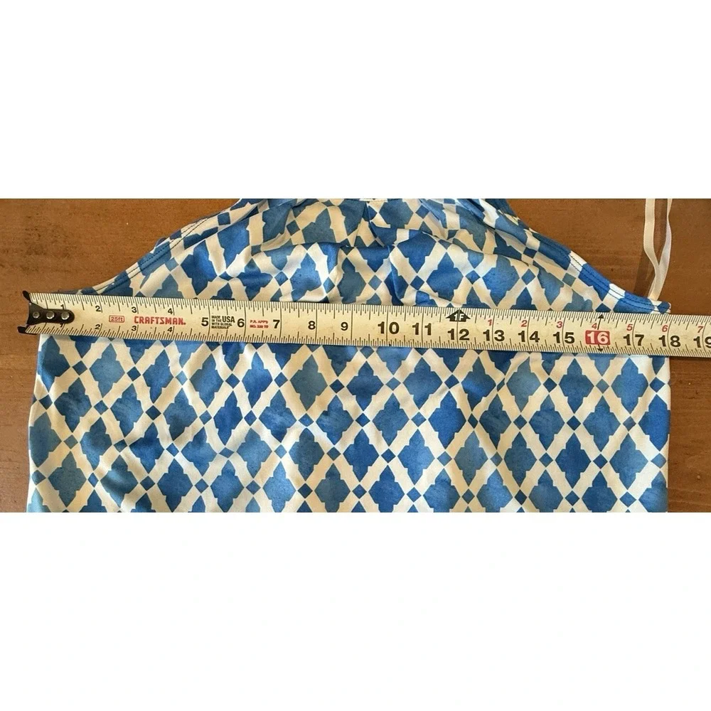 Mud Pie Mini Sun Dress Size S Coastal Scalloped Hem Geometric Beach Yacht - Picture 11 of 12